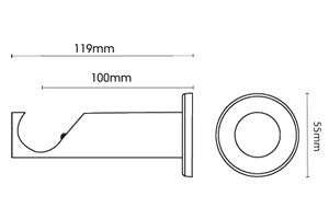 Integra Elements Lexington 28mm Matt Black Curtain Pole