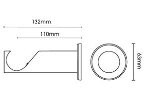 Integra Elements Stud 35mm Satin Steel Curtain Pole