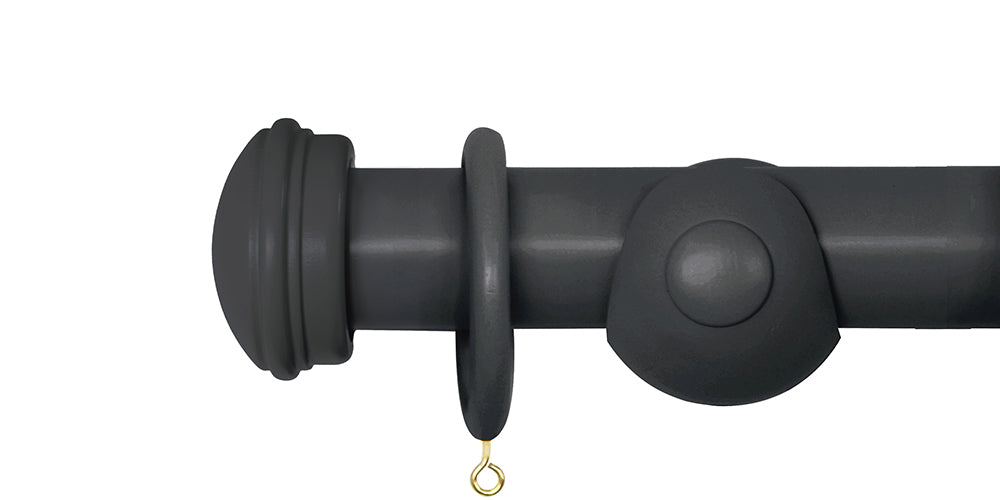 Laura Ashley 40mm Charcoal Handcrafted Curtain Pole