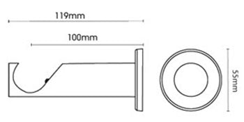 Integra Elements Belgravia 28mm Matt Black Curtain Pole