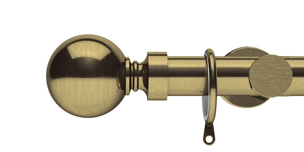 Integra Elements Belgravia 28mm Antique Brass Curtain Pole