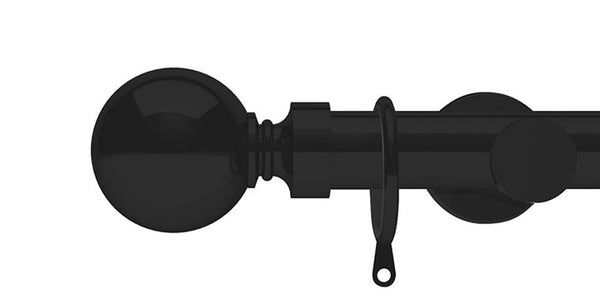 Integra Elements Belgravia 28mm Matt Black Curtain Pole