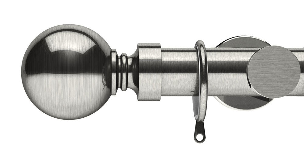 Integra Elements Belgravia 35mm Satin Steel Curtain Pole