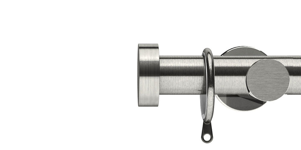 Integra Elements Stud 28mm Satin Steel Curtain Pole