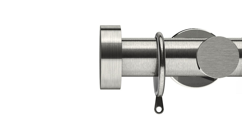 Integra Elements Stud 35mm Satin Steel Curtain Pole