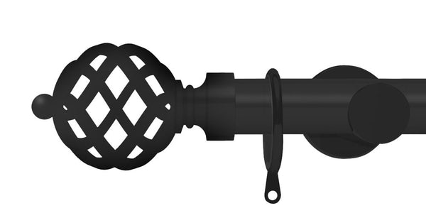 Integra Elements Titan 28mm Matt Black Curtain Pole