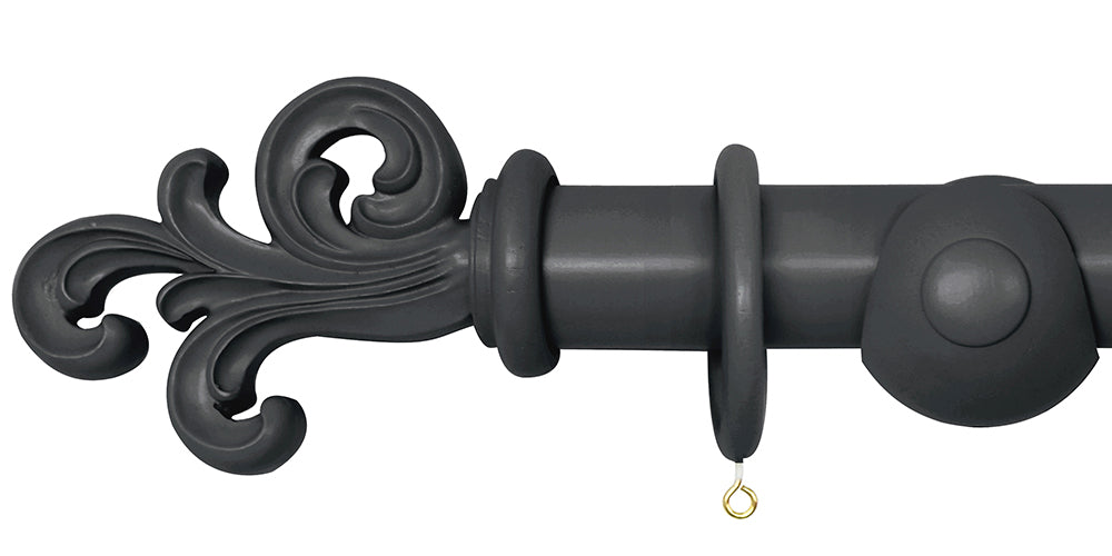 Laura Ashley 40mm Charcoal Handcrafted Curtain Pole