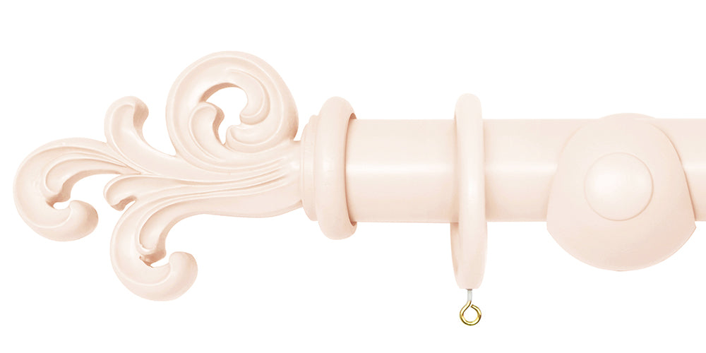 Laura Ashley 40mm Pale Chalk Pink Handcrafted Curtain Pole