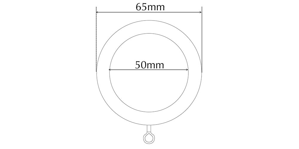 Jones Shore 35mm Black Curtain Pole Rings