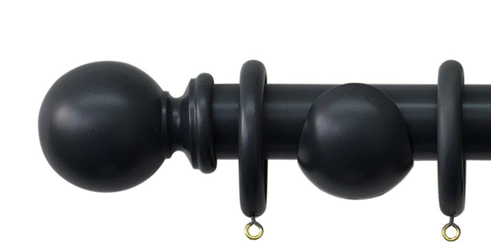 Jones Shore 35mm Black Curtain Pole Ball Finial