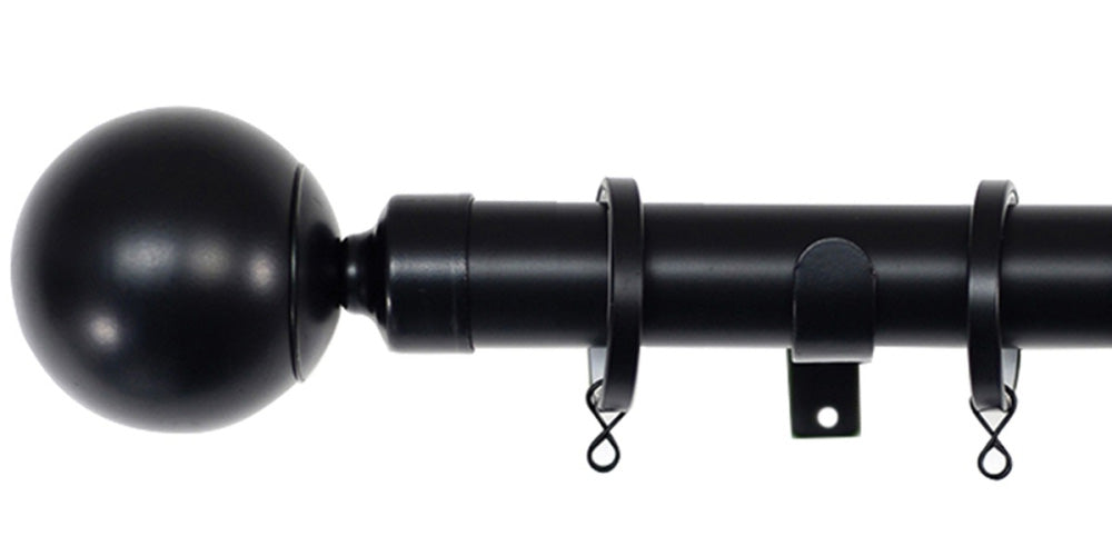 Jones Interiors Cosmos 28mm Matt Black Effect Curtain Pole Ball Finial