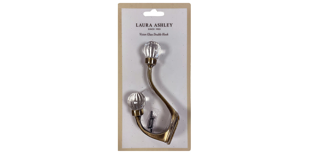 Laura Ashley Vivien  Double Hook Antique Brass