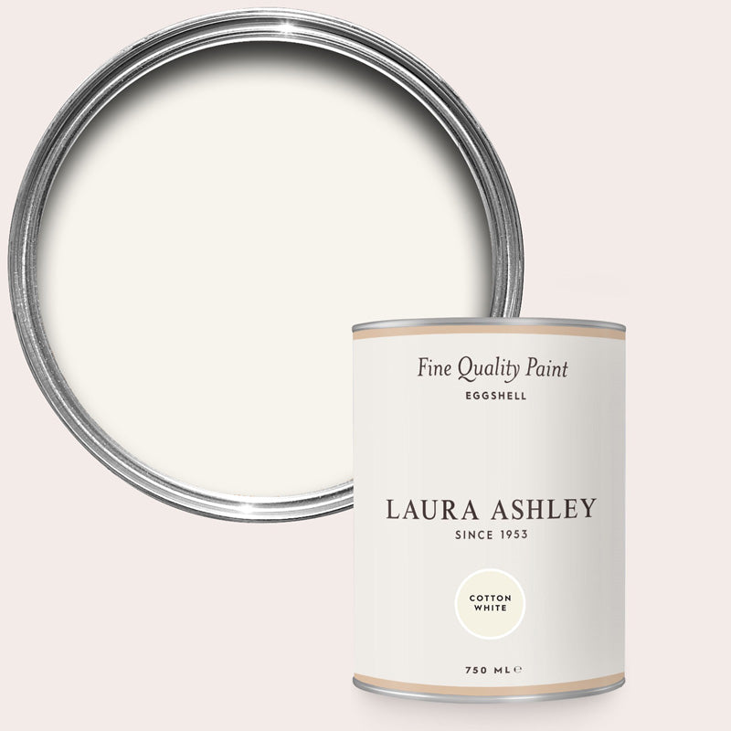 Laura Ashley Cotton White Eggshell Paint 750ml