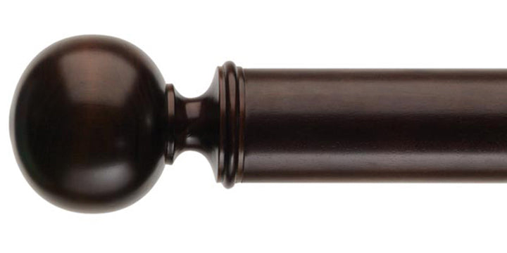 Byron & Byron 67mm Classic Wood Curtain Pole Dark Oak Cronkhill Finial - Curtain Poles Emporium