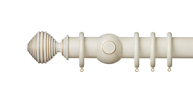 Hallis Museum 55mm Curtain Pole Cream Gold Dune Finial