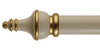 Byron & Byron 33mm Classic Wood Antique Cream Detailed Curtain Pole Paestum Finial - Curtain Poles Emporium