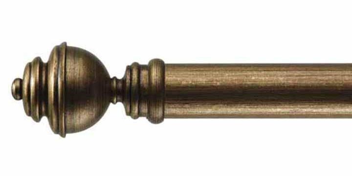 Byron & Byron 33mm Classic Wood Antiquities Gilt Curtain Pole Aercolaneum Finial - Curtain Poles Emporium