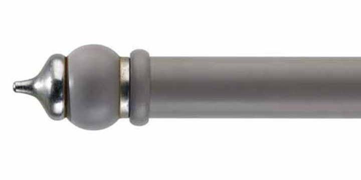 Byron & Byron 33mm Classic Wood French Grey Antiqued Curtain Pole Byzantium Finial - Curtain Poles Emporium