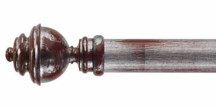 Byron & Byron 43mm Classic Wood Dusty Pink Curtain Pole Aercolaneum Finial - Curtain Poles Emporium