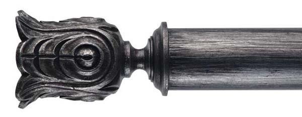 Byron & Byron Antique Silver & Details 55mm Curtain Pole Siena Finial - Curtain Poles Emporium