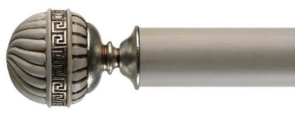 Byron & Byron Antique White & Details 55mm Curtain Pole Olympia Finial - Curtain Poles Emporium