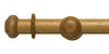 Hallis Modern Country 45mm Light Oak Curtain Pole Button Finial - Curtain Poles Emporium