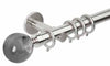 Hallis Neo Premium 28mm Stainless Steel Curtain Pole Plain Ball Smoke Grey Finial - Curtain Poles Emporium