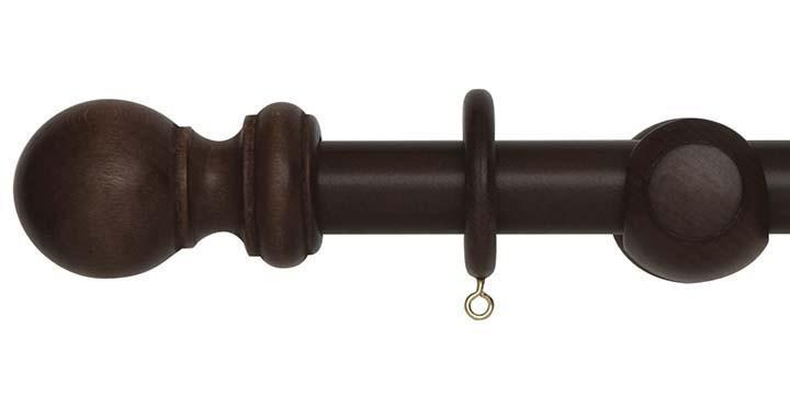 Hallis Woodline 28mm Dark Oak Curtain Pole - Curtain Poles Emporium