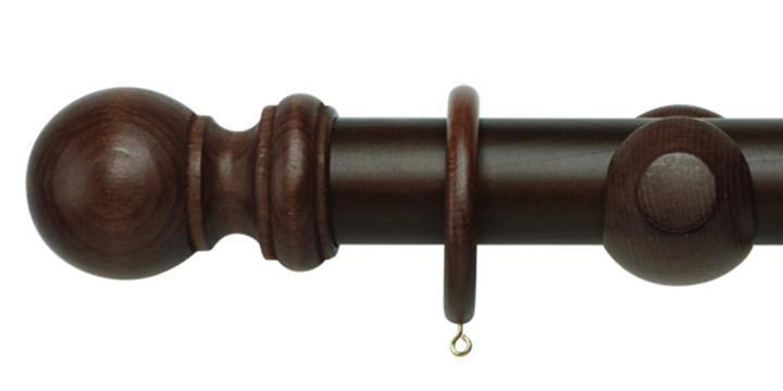 Hallis Woodline 50mm Dark Oak Curtain Pole - Curtain Poles Emporium