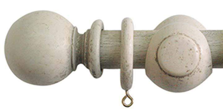 Jones Cathedral 30mm Putty Curtain Pole Plain Ball finial - Curtain Poles Emporium