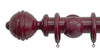 Jones Estate 50mm Claret Curtain Pole Ribbed Ball Finial - Curtain Poles Emporium