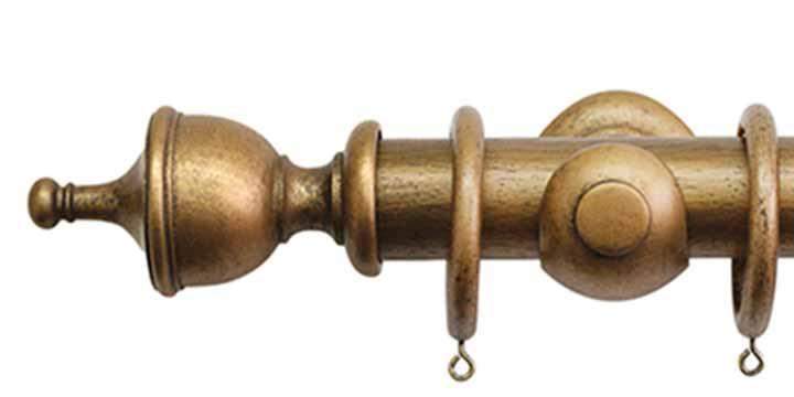 Jones Hardwick 40mm Antique Gold Curtain Pole Urn Finial - Curtain Poles Emporium