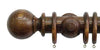 Jones Oakham 50mm Mid Oak Curtain Pole Ball Finial - Curtain Poles Emporium