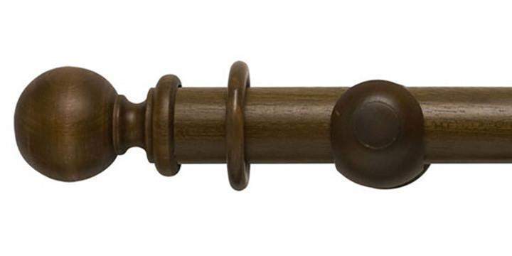 Modern Country 45mm Dark Oak Curtain Pole Ball Finial - Curtain Poles Emporium