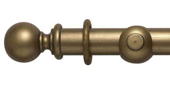 Modern Country 55mm Gold Black Curtain Pole Ball Finial - Curtain Poles Emporium